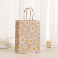 6/12pcs Daisy Flower Kraft Paper Packing Bags Candy Cookie Bag for Wedding Baby Shower Kids Birthday Party Decoration.