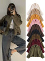 TFMLN Women Suede Bomber Jacket Spring New Fashion Long Sleeve Zipper Oversize Solid Bomber Coat Chic Lady 2025 Streetwear.
