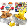 Pokemon Elf Spinning Top Gyro Ball Action Figure Figurine Pikachu Charmander Squirtle Mew Eevee Launcher Kid Battle Game Toy Set. 