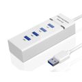 USB Hub 4 Port USB Hub Extender 2.0 3.0 Fast Speed Splitter Adapter Power 4 In 1 Docking Station USB Cable Computer PC. 