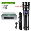 1000W LED Most Powerful Led Flashlight Tactical Flash Light Built-in 15000mah Battery Long Range Spotlights Torch With COB Light. 