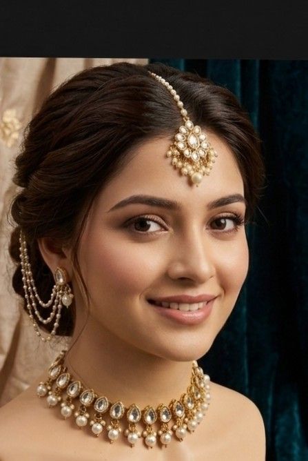 Malti colour metal gold plated necklace set for women