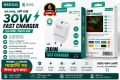 REEOO Rc 30 30W GaN Fast Charger with 1M Type-C Cable - Qualcomm Quick Charge 3.0 Adapter for Xiaomi Samsung Vivo Oppo Infinix all Android phone.