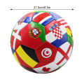 National Flag Printed Football Size 5 Official Match Soccer Ball PVC 2.7mm Thickened Team Training Ball for Outdoor Sports.