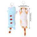 16cm Lovely Long Cat Plush Doll Toys Soft Stuffed Animal Keychain Backpack Pendant Kawaii Keyring for Kids Girls Birthday . 