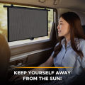Retractable Car Side Window Sunshade Adjustable Telescopic Curtain UV Blocking Heat Insulation Privacy Protection Universal.