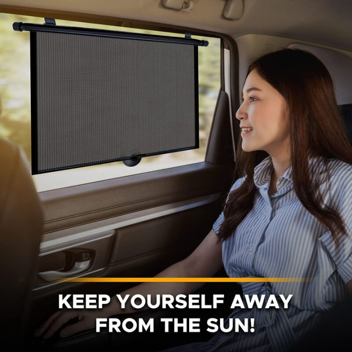 Retractable Car Side Window Sunshade Adjustable Telescopic Curtain UV Blocking Heat Insulation Privacy Protection Universal