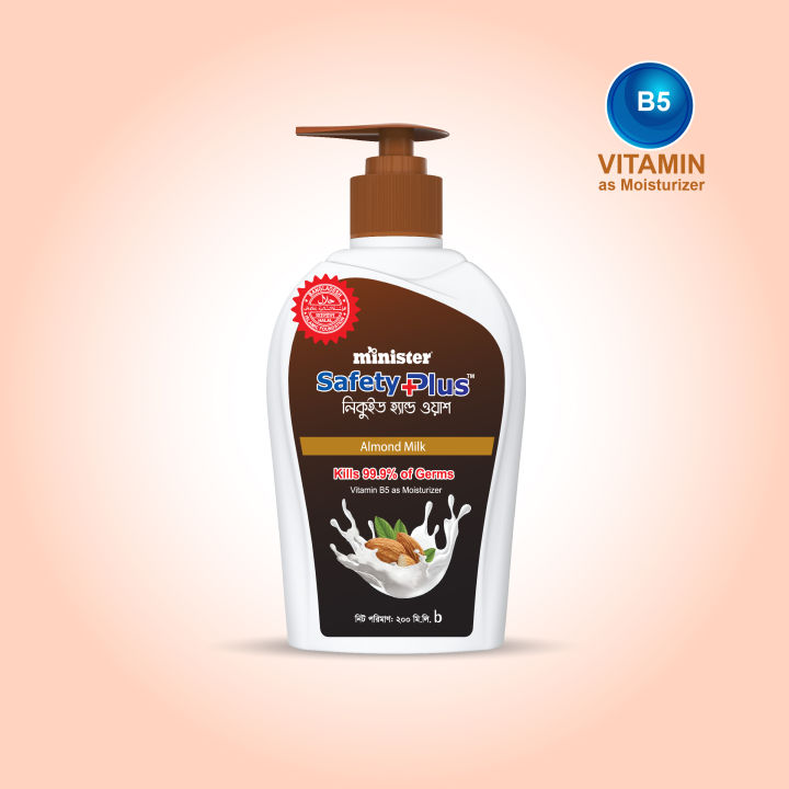 Minister Safety Plus Hand Wash Pump (Almond Milk Fresh) - 200+50ml