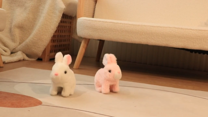 Electronic Plush Rabbit Toy Robot Bunny Walking Jumping Running Animal Shake Ears Cute Electric Pet for Kids Birthday Gifts