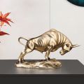 Wall Street Charging Bull Sculpture, Resin Bull Figurines European Style Home Decor Bull Statue. 