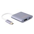 CableCreation USB 3.1 Type-C to USB3.0 + HDMI (1080P@69HZ) + Type-C PD Charging Adapter 5Gbps Reversible plug CD0133. 
