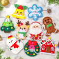 9-Piece DIY Christmas Sewing Material Pack for Beginners; Easy to Make Christmas Tree Ornaments Including Gingerbread Man, Reind. 