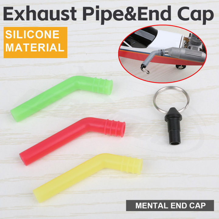 Silicone Exhaust Pipe for RC Gas Nitro Model Oil Heat Resistant Tube for Plane Heli Car end cap