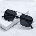 Car Sun Glasses New Fashion Double Beam Polygonal Sunglasses Retro Personalized Trendy Large Frame Eyewear European and American.