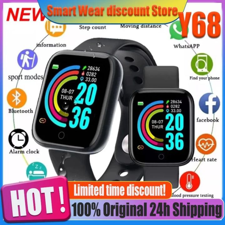 Smart Watch Y68 Men Women Wristwatches D20 Smartwatch Electronic Clock Fitness Monitor Birthday Gift For Xiaomi Huawei Bracelet