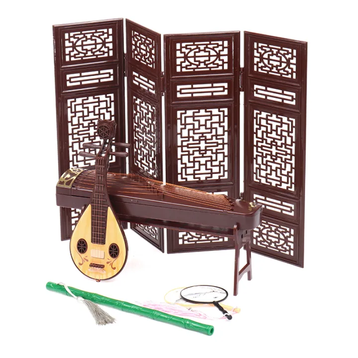 Creative%20Dollhouse%20Miniature%20Folding%20Screen%20Flute%20Lute%20Guzheng%20Fan%20Life%20Scene%20Ornament%20Kids%20Play%20Toys%20-%20Image%202