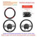 Car Steering Wheel Protector Made of Leather and Carbon Fiber PU Without Inner Ring Suitable for 14.5-15 Inches of Automotive.