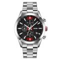 SKMEI 9302 high quality silver mens quartz watch authentic Stainless steel band 3 dials Chrono vintage business wrist watch. 