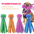 Dog Vocal Toys Octopus Non-stuffed Soft Plush Toy Puppy Educational Teething Chew Toys Pet Supplies for Small Medium Dogs.