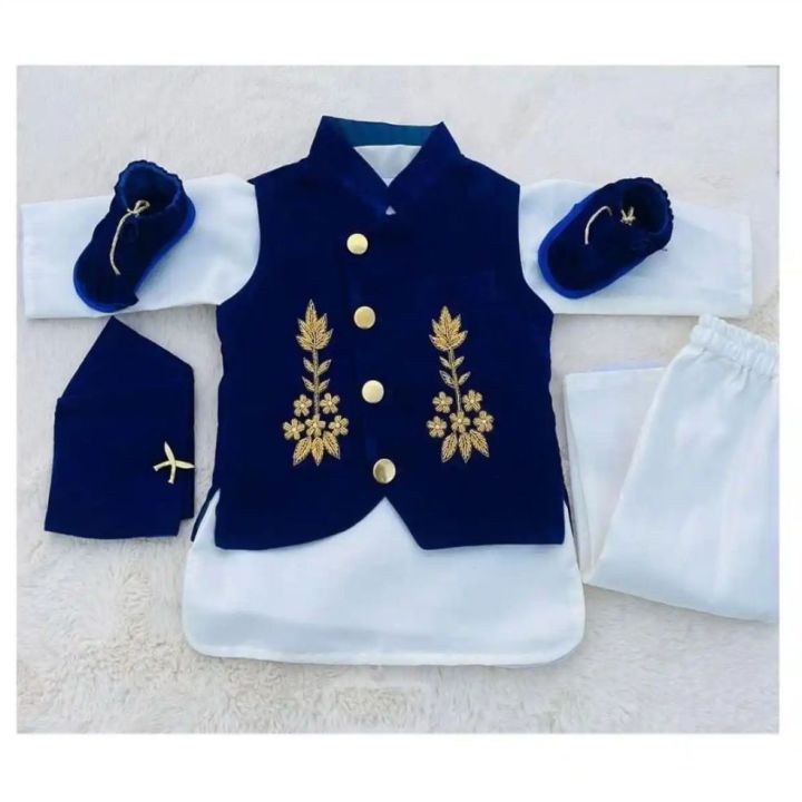 3%20COLOUR%20Pasni%20Dress%20For%20Boy%20Baby%20Annaprasan%20Rice%20Feeding%20Cloth%20-%20Image%202