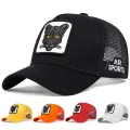 Unisex Cat Embroidery Baseball Net Caps Spring Summer Outdoor Adjustable Casual Hats Sunscreen Hat. 