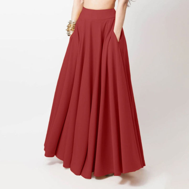 Korean version of the new half-skirt elastic waist plus-size women's long skirt high waist show thin skirt with a wide range
