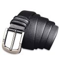 Black genuine leather belt for men. 