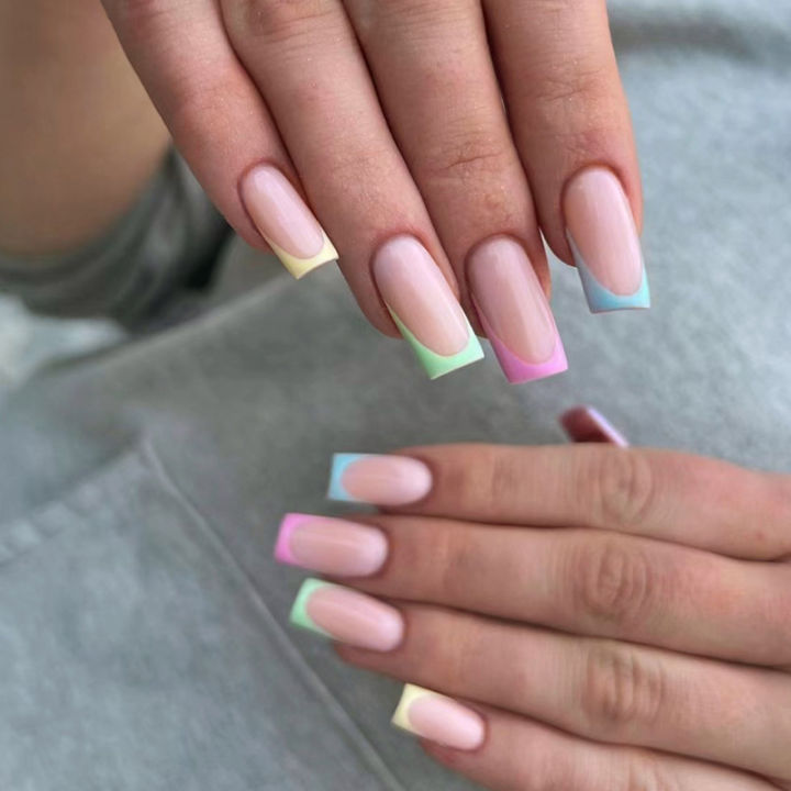 24pcs%20Cute%20Pink%20French%20Fake%20Nails%20Art%20Simple%20Love%20Design%20Short%20Square%20False%20Nail%20Tips%20Detachable%20Press%20on%20Nails%20Sets%20Finished%20-%20Image%205