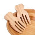 Bamboo Salad Mixing Tool Salad Fork for Kitchen Soup Unpainted Wooden Salad Spoon Stirring Fork Wooden Utensils Tableware. 