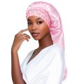 Elastic Wide Edge Long Satin Bonnet Hat Sleeping Hats Wrap Loose Night Cap Hair Care Bonnet for Women Men Unisex Cap Bonnet. 