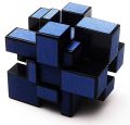 Premium QIYI Mirror Speed Cube 3x3 Dysmorphism Magic Cube Puzzle Toy Blue.