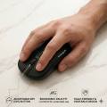 Mini Wireless Keyboard and Mouse Combo | Ultra-Slim Portable 2.4GHz Mini Keyboard & 1600 DPI Adjustable Mouse Set for Laptop, Mobile, PC & Smart TV | Silent Typing - 10M Range - Matte Black - By FunBug. 