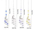1 Pc Artificial Crystal Charm, Alloy Moon and Star Pendant for Indoor Home, Wedding Party Decoration, Outdoor Garden Suncatcher. 