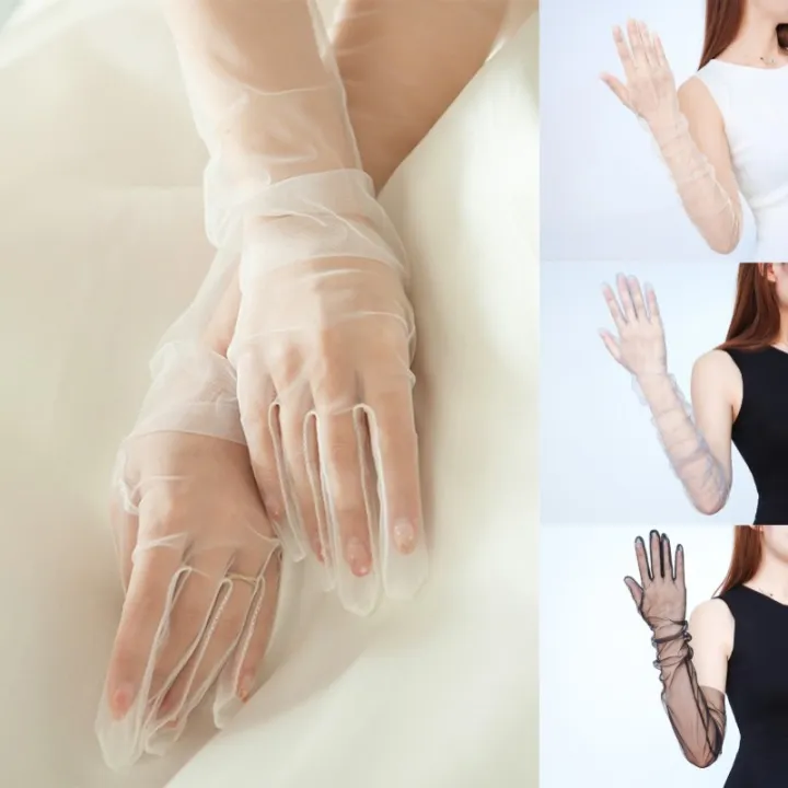 Women%20Transparent%20Thin%20Lace%20Elegant%20Tulle%20Long%20Gloves%20Mesh%20Gauze%20%20Wedding%20Party%20Summer%20Lace%20Ladies%20Prom%20Dress%20Gloves%20-%20Image%202