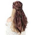 Solid Colors Silk Scarf Women Satin Hair/Head Scarves Black White Army Green Brown Khaki Square 90*90cm Foulard Female Hijab. 