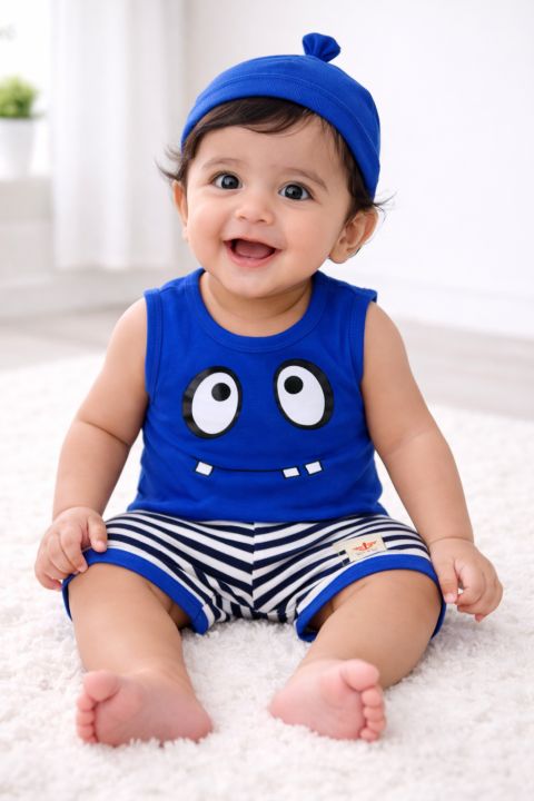 3%20months%20to%2018%20months%20Stylish%201%20set%20Boy%20Summer%20Premium%20Quality%20Baby%20Dress%20Set%20Soft%20and%20Comfortable%20fashionable%20-%20Image%202