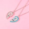 Luoluo&baby 2Pcs/set Delicate Rhinestone Butterfly Heart Best Friend Necklace for Kids Girls Fashion Friendship Gifts. 