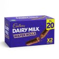 Cadbury Dairy Milk Wafer Rolls – Chocolate Covered Crispy Snack – 2 Wafer Rolls Pack. 