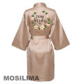 Wedding Party Team Bride Robe Kimono Satin Pajamas Bridesmaid Bathrobe SP073.