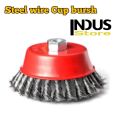 Cup bursh for angle grinder plain wire& twist wire. 