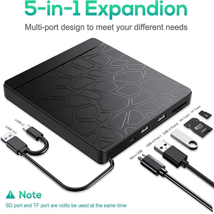 USB External Optical Drive for Computer Multi-Function HUB DVD Recorder ...