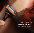 Gillette Fusion 5 Razor with Styling Black Blade & 5 Diamond Like Coated Blades. 
