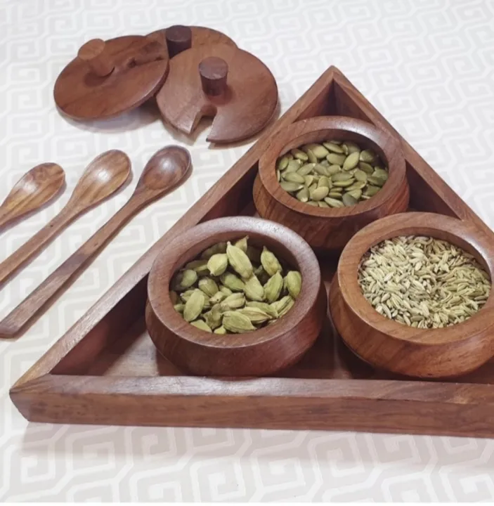 Masala Set Wooden 7 Ps Masala Box Set | Daraz.com.np