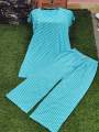 Long Tshirt with Palazzo Set for Women Multicolor Random Design Cotton.
