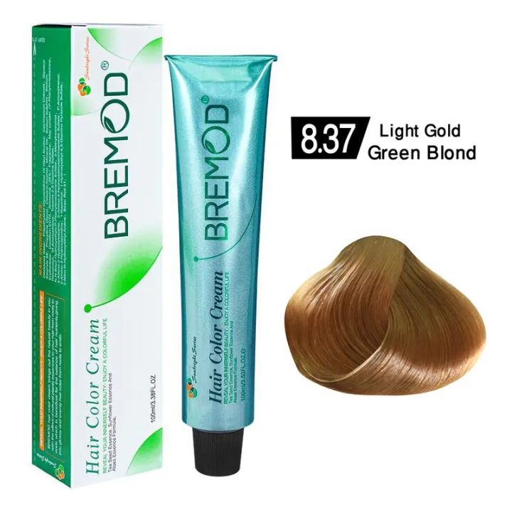 Bremod Hair Color-  8.37 Light Gold Green Blond ( Only Color Tube ) 100Ml
