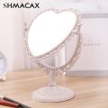 Desktop Makeup Mirror Heart Shape Makeup Vanity Portable Double-side Vanity Mirror Hand Mirror Cosmetic Compact Mirror For Women. 