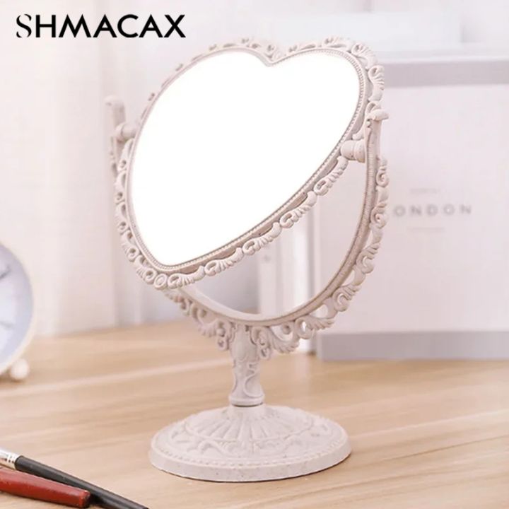 Desktop%20Makeup%20Mirror%20Heart%20Shape%20Makeup%20Vanity%20Portable%20Double-side%20Vanity%20Mirror%20Hand%20Mirror%20Cosmetic%20Compact%20Mirror%20For%20Women%20-%20Image%203