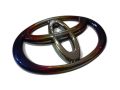 Toyota logo car sticker label 16x11 silver color with glue on the back can be installed immediately in one shop. fast delivery.. 