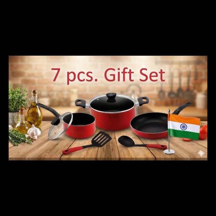 Indian 7 pcs Non Stick Cookware Set
