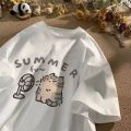 M-5XL Plue Size Summer Simple Casual Men/Women Harajuku Style Printed Plus Size Loose Short Sleeved T-shirt.